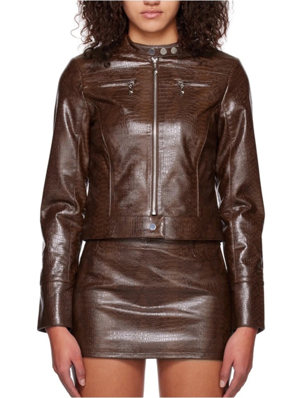Miaou Brown Hannah
Jewett Edition Faux-Leather Jacket